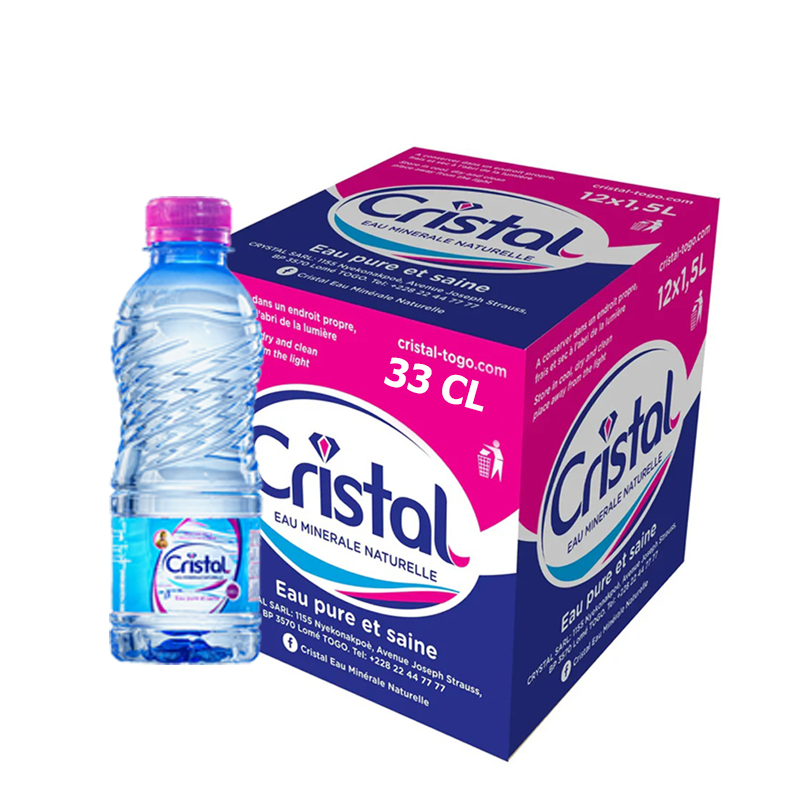 CARTON EAU CRISTAL 33 CL